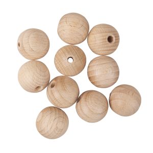Raw-wood balls, drilled-through, 20mm ø
