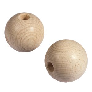 Rohholz-Kugeln,durchgebohrt, 40mm ø