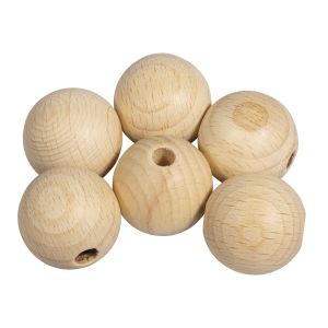 Raw-wood balls, half-drilled, 25mm ø