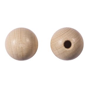 Rohholz-Kugeln, halbgebohrt, 30mm ø