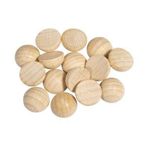 Raw-wood half-balls, undrilled, 15mm ø