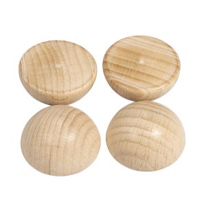 Raw-wood half-balls, undrilled, 30mm ø