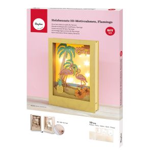Holzbaus. 3D-Motivr. Flamingo, FSC 100%
