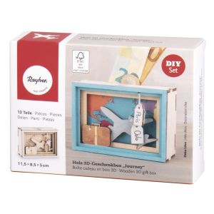 Holz 3D-Geschenkbox, FSC Mix Credit