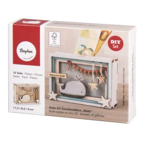 Holz 3D-Geschenkbox, FSC Mix Credit