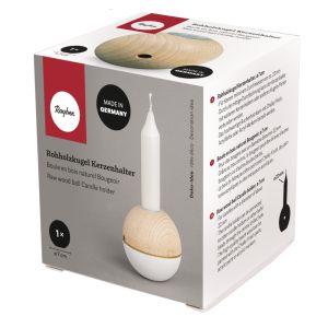 Raw wood ball Candle holder, 7cm ø