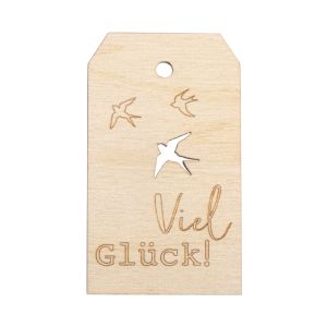 Wood tag  Viel Glück , FSC Mix Credit