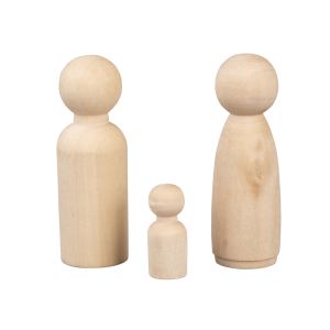 Unfinished wood peg doll, FSC 100%