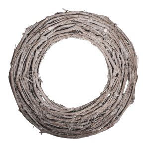 Whitewashed grapevine wreath, 40cm ø