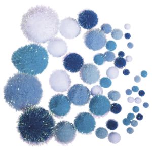 Metallic-Pompons,sortiert