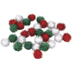 Metallic-Pompons,sortiert, 15mm ø