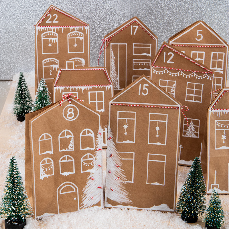 Advent Calendar Paper Bag Houses