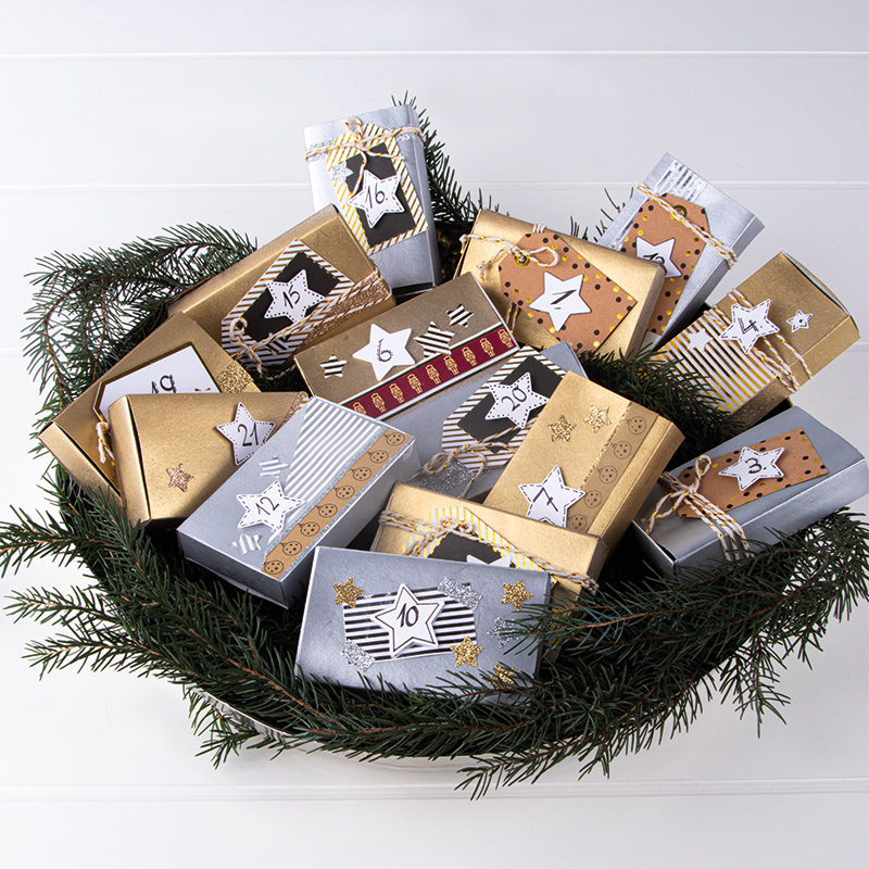Advent calendar with matchboxes