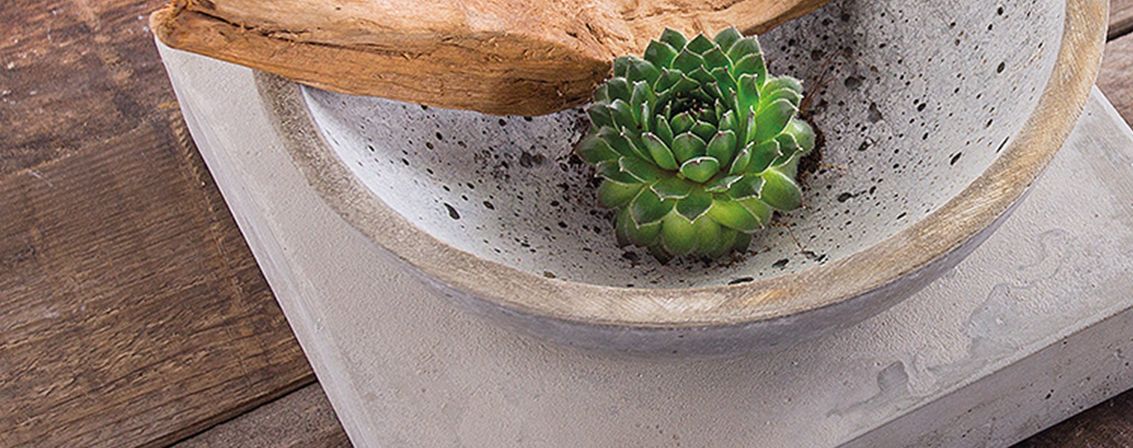 Bowl out of concrete on a plinth