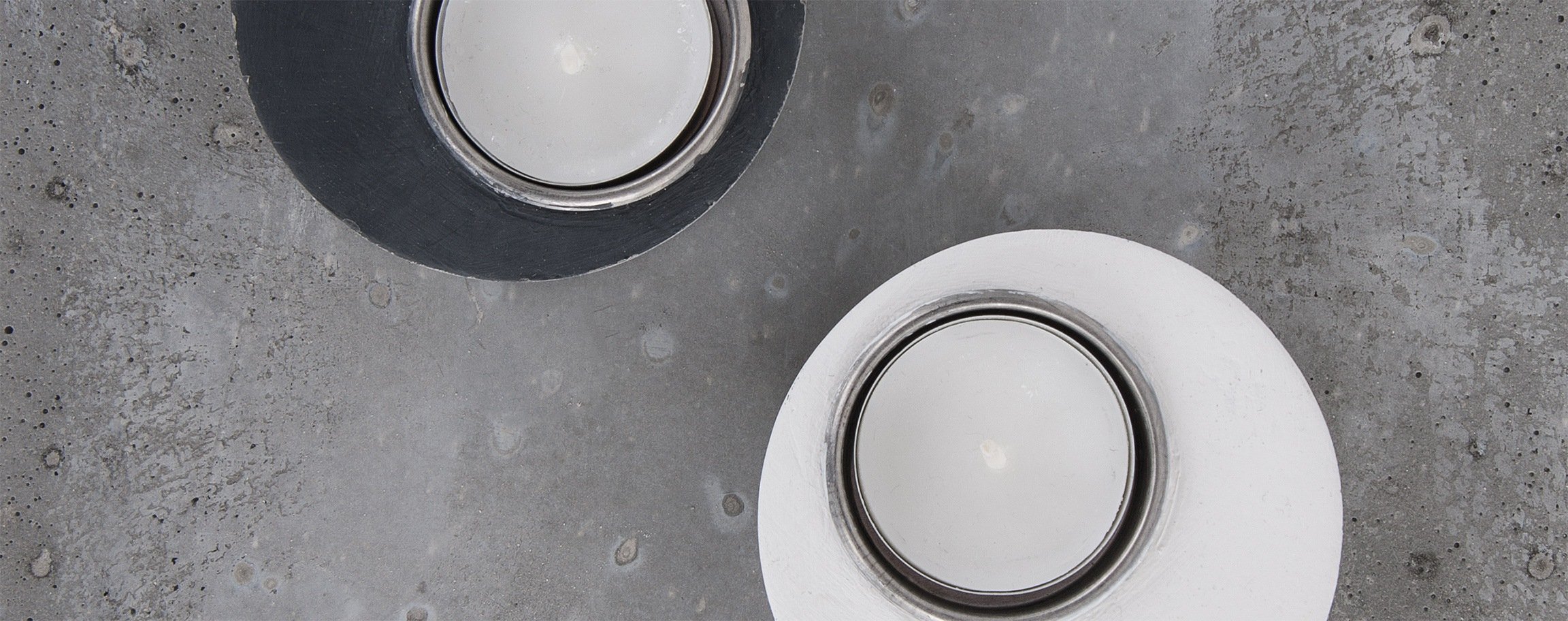 Round cement tea-candle holder