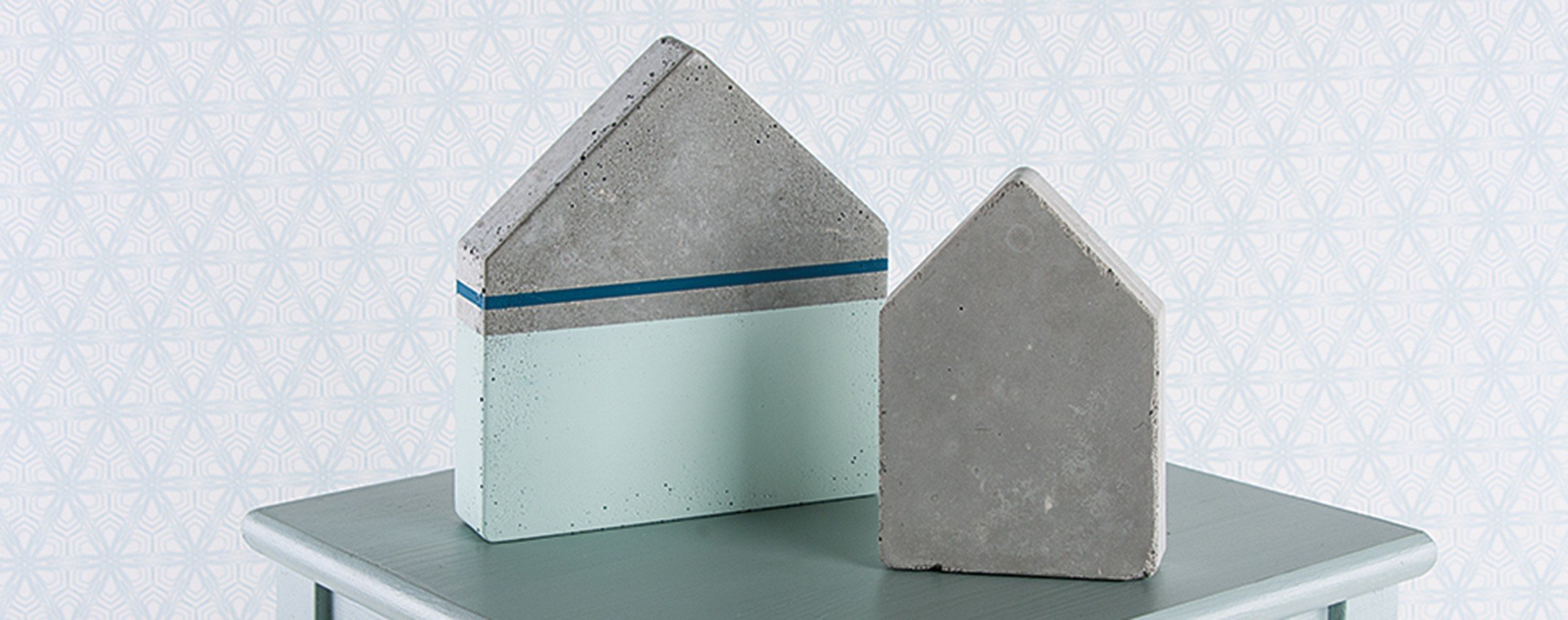 Cement-house with mint Chalky Finish paint