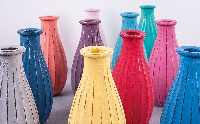 Bunte Glasvasen