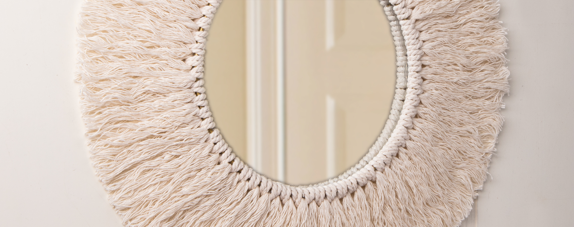 Boho decorative mirror with fringed edge