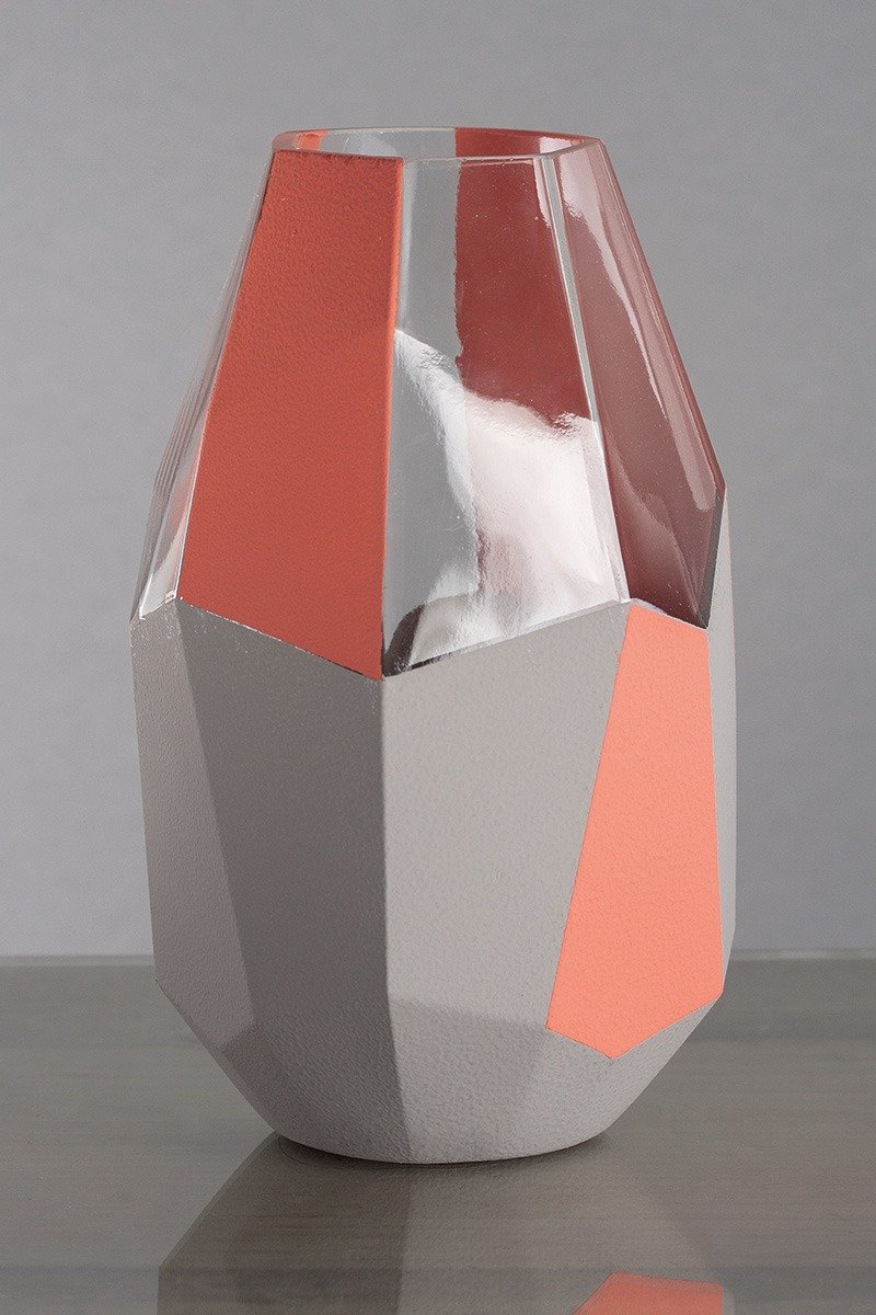 Faceted glass vase