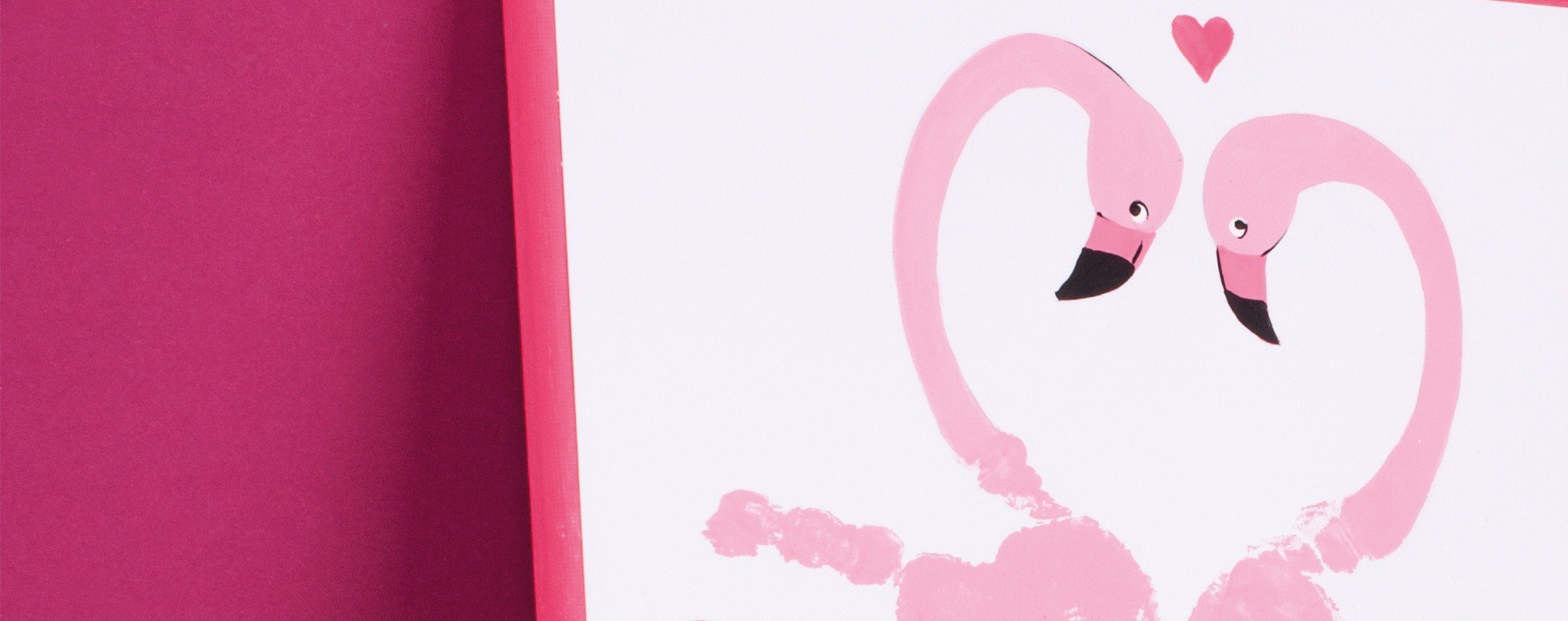 Flamingo-picture with finger paint