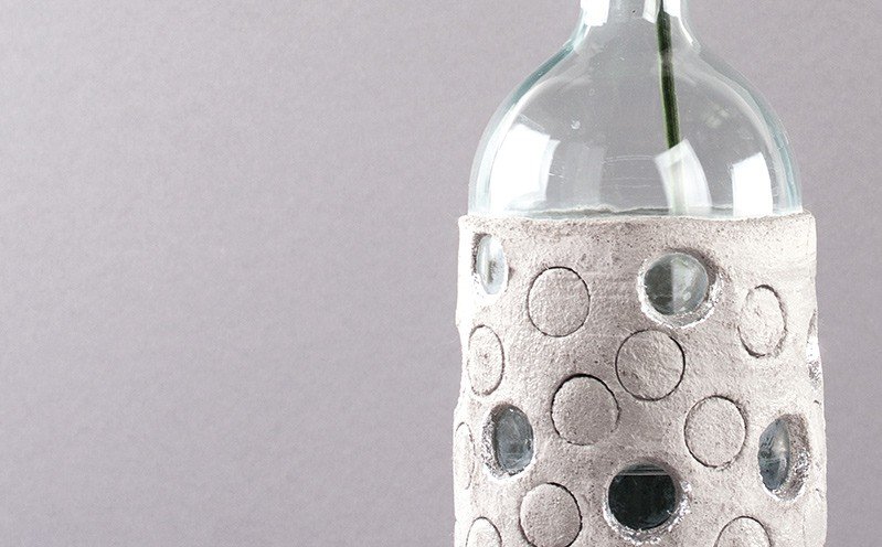 Flaschenvase mit Kreismuster
