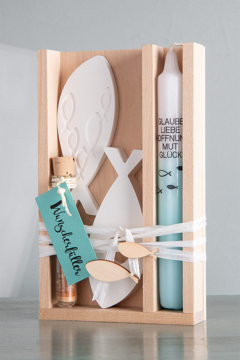 Tablett Geldgeschenk Fische