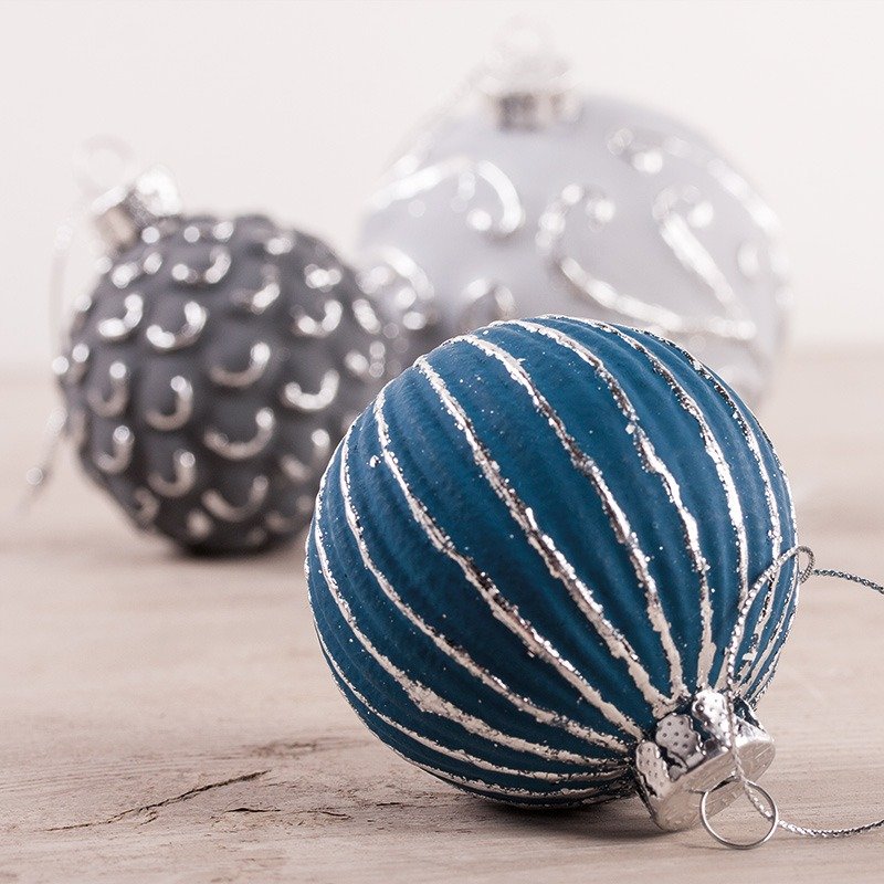 Glaskugeln mit Chalky Finish und Spiegelfolie