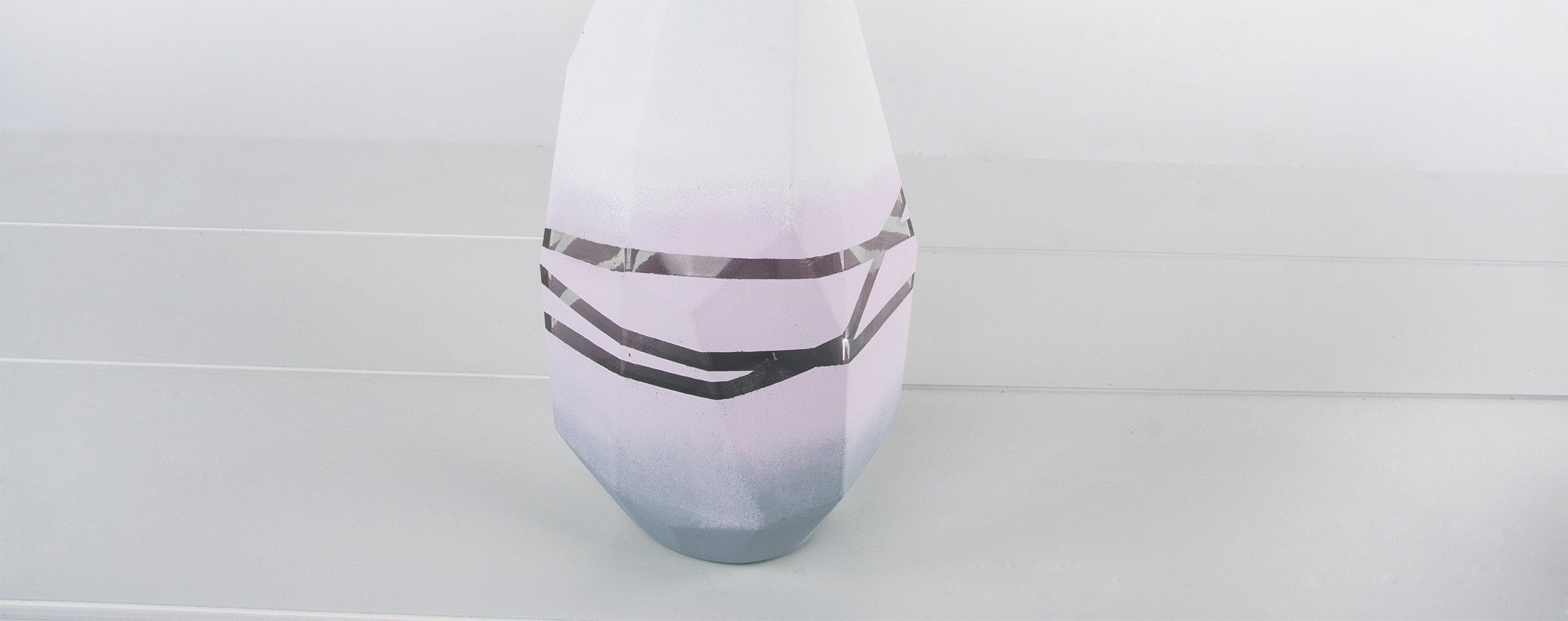 Big glass vase with colour gradient