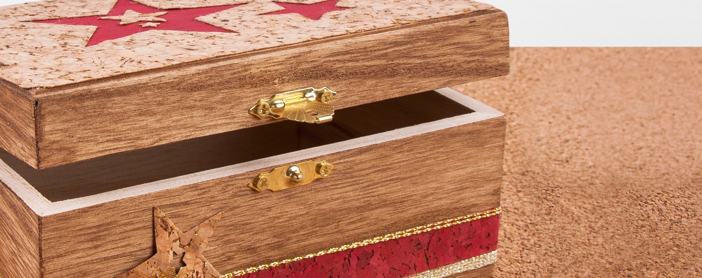 Gold coloured wooden box