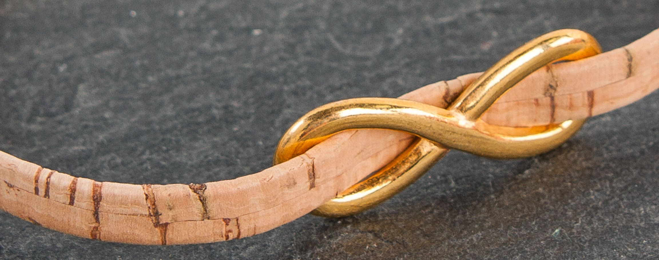 Golden cork bracelet
