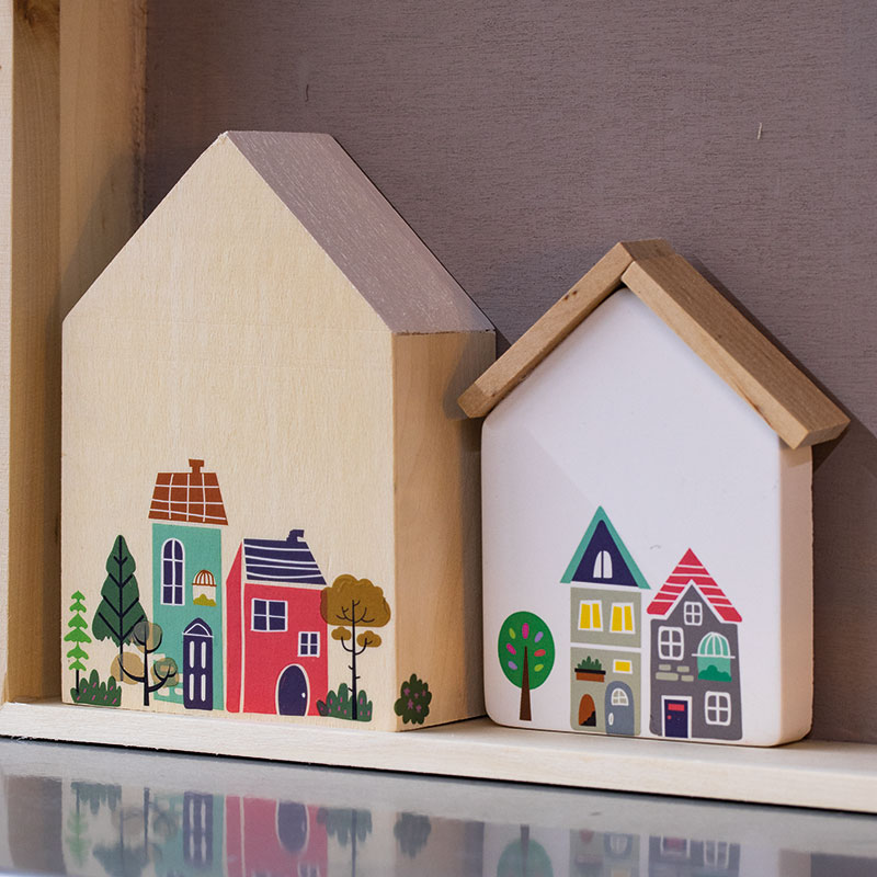 House decoration with transfer rub-on