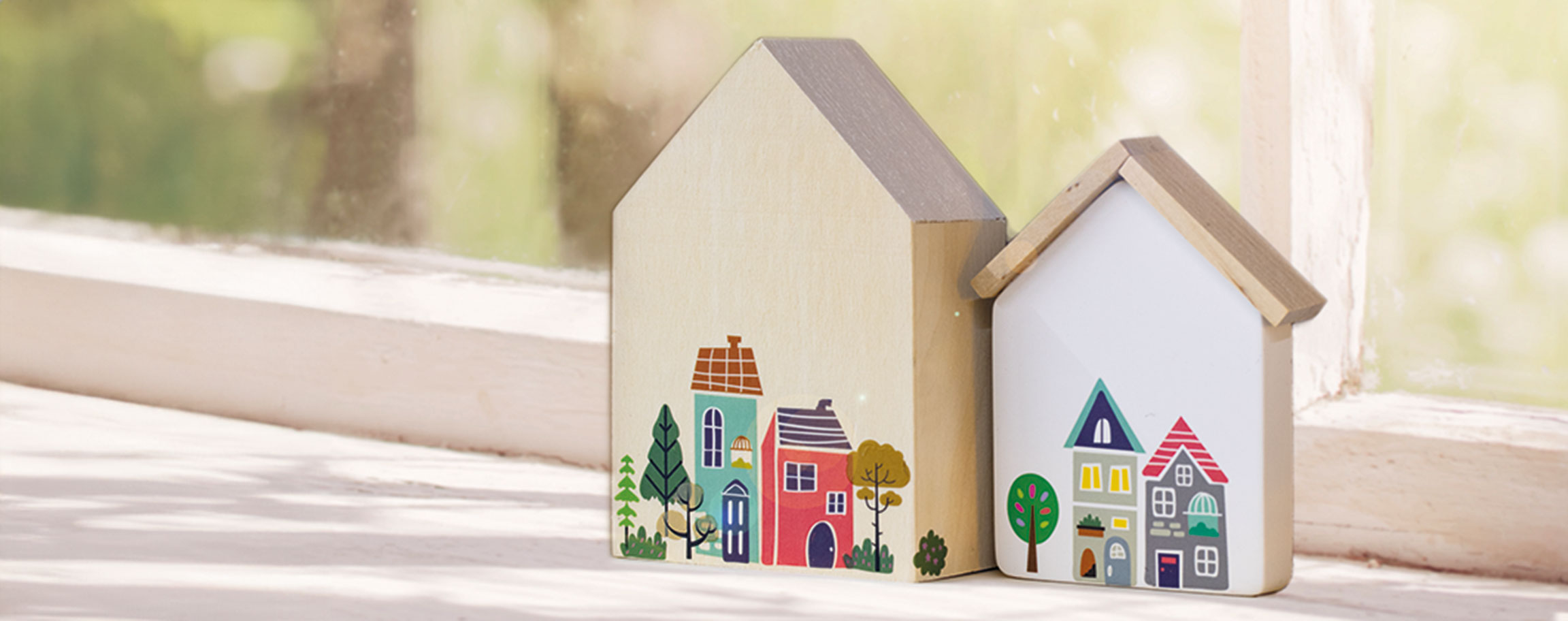 House decoration with transfer rub-on
