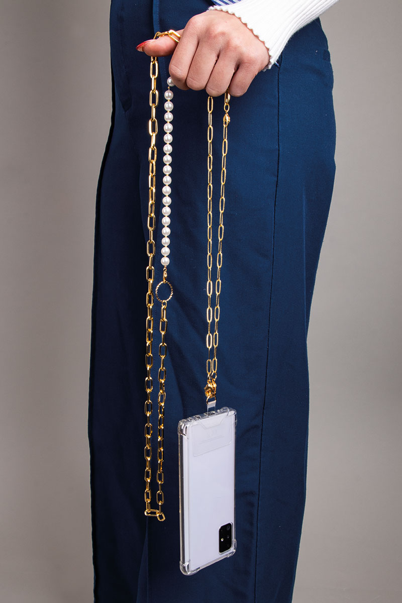 Gold mobile phone chain