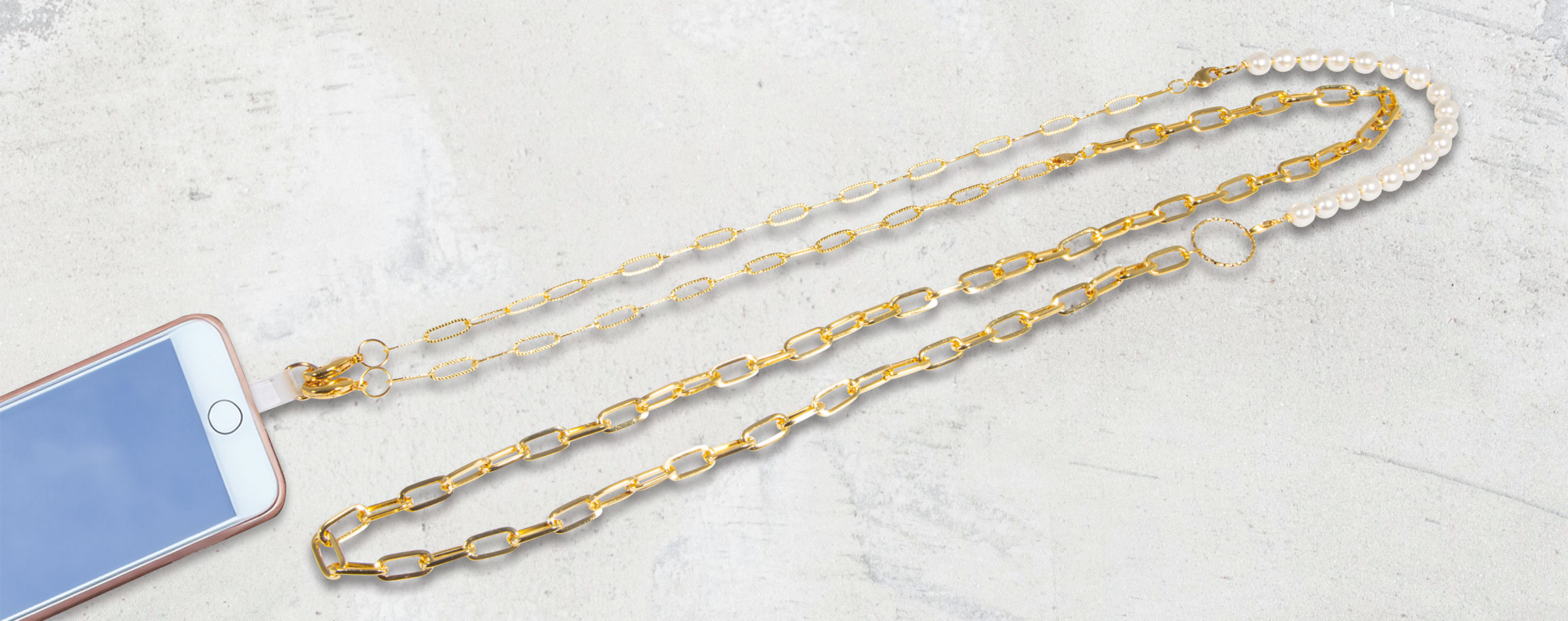 Gold mobile phone chain