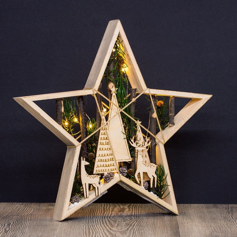 Großer Weihnachts-Holz-Stern