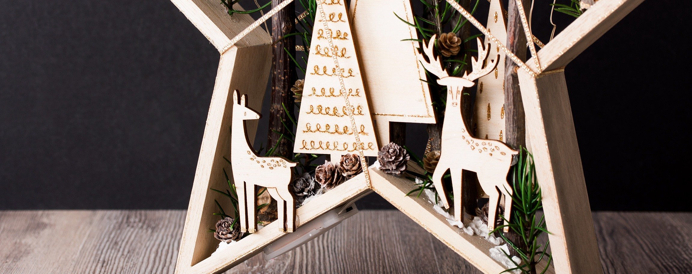 Großer Weihnachts-Holz-Stern
