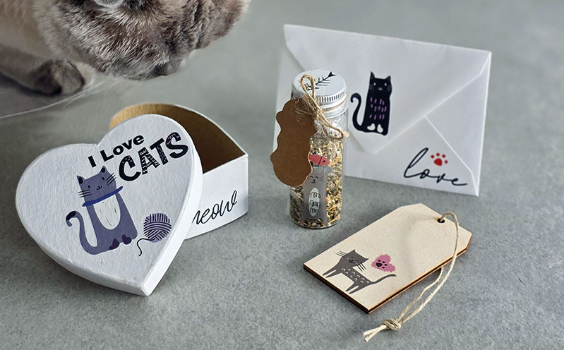 Katzen-Motive Transfer Rub-on