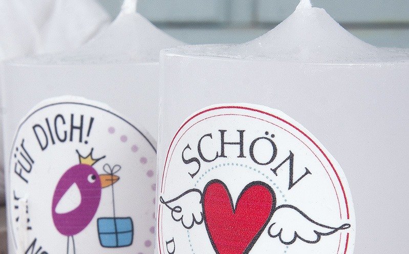 Kerzen mit Wachsmotiven