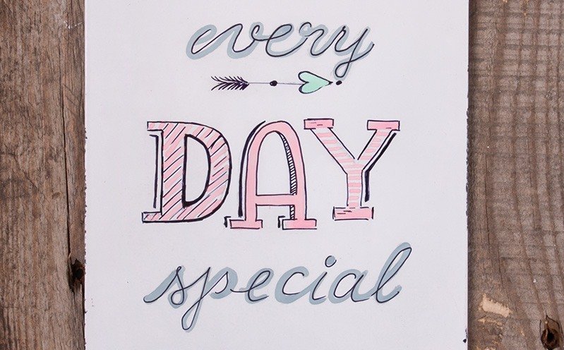 Metallschild mit Chalky-Finish Handlettering
