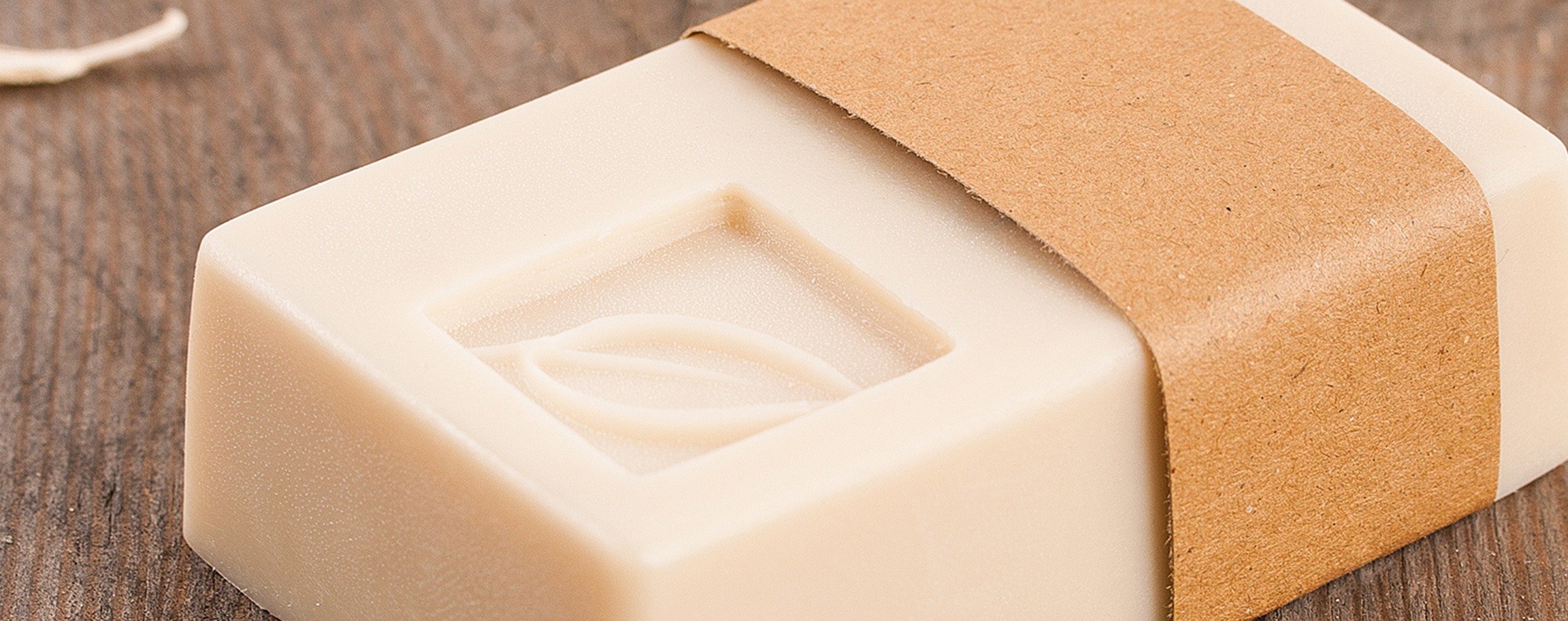 Natural soap with a leaf