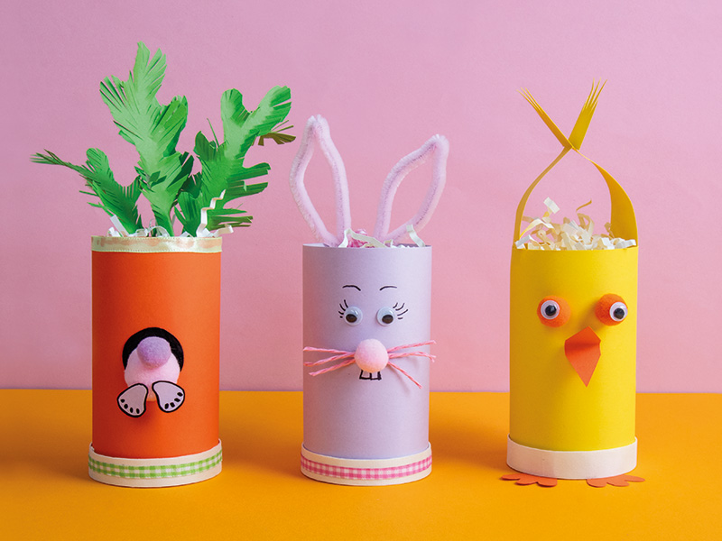 Oster-Figuren Hase, Küken und Karotte