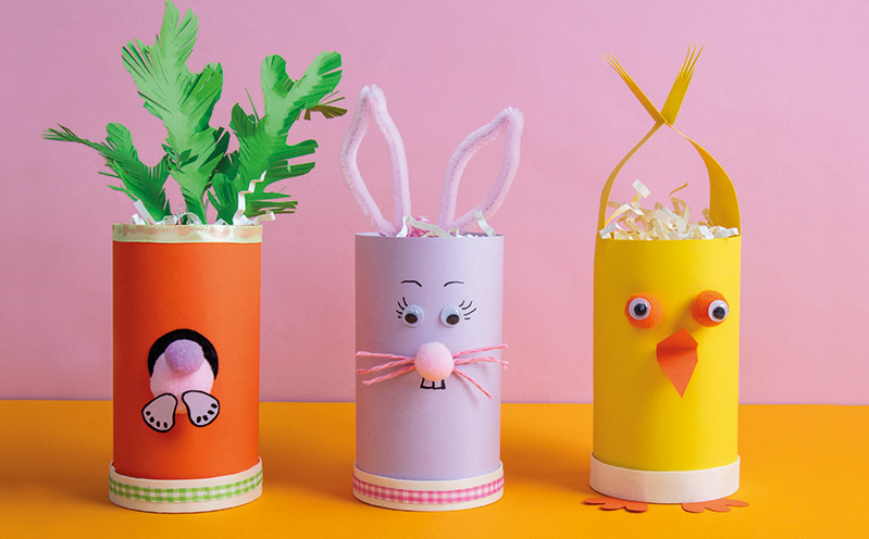 Oster-Figuren Hase, Küken und Karotte