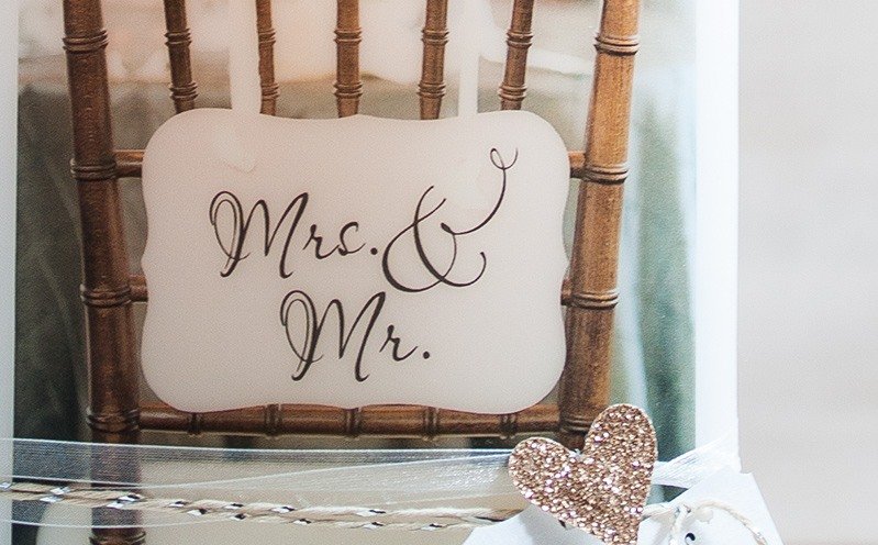 Ovale Hochzeitskerze mit Transferfolie