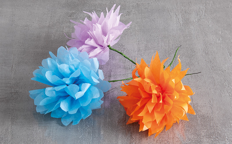 Blüten aus Seidenpapier