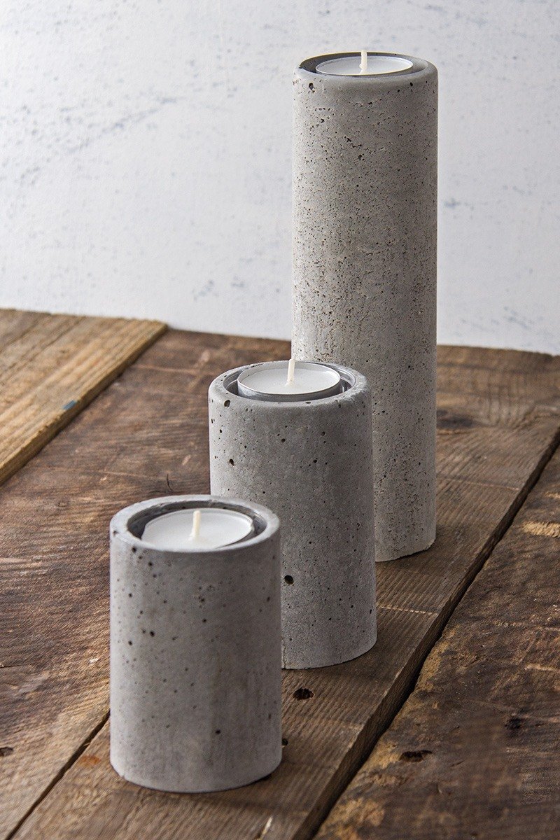 Runder Beton-Teelichthalter
