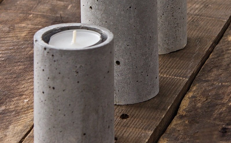 Runder Beton-Teelichthalter