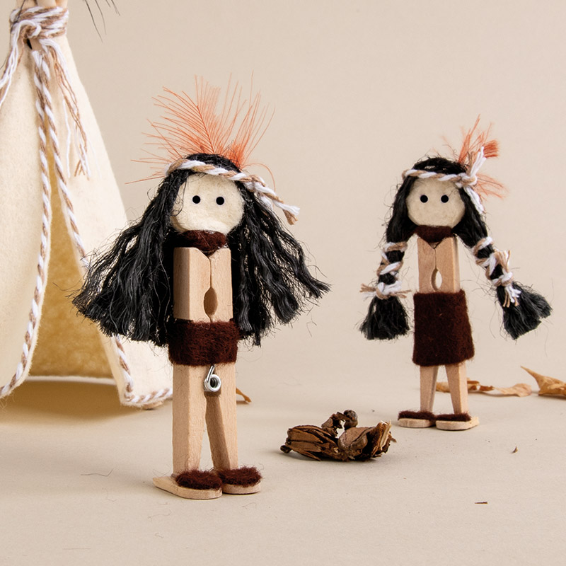 Tipi Holzklammer-Figuren