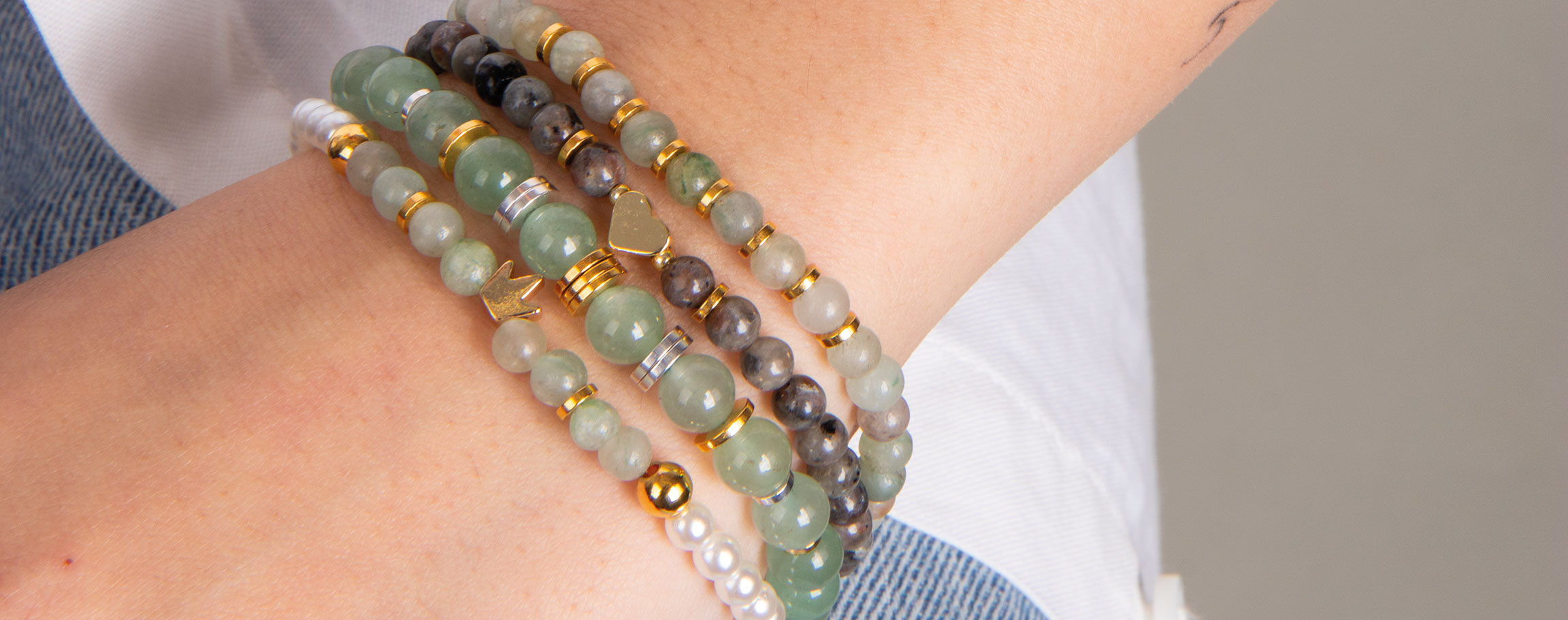 Bracelets made from semi-precious stones