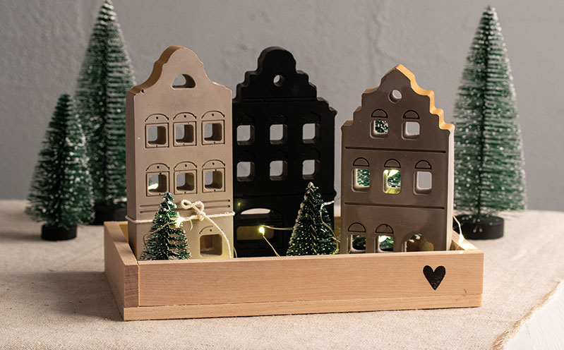 Weihnachtliche Nordic Häuser
