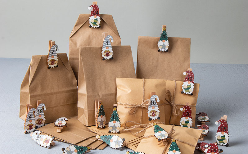 Wichtel-Adventskalender aus Papiertüten